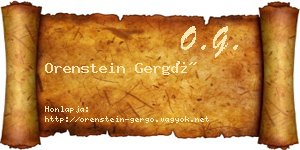 Orenstein Gergő névjegykártya